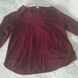 Wine colored peasant blouse